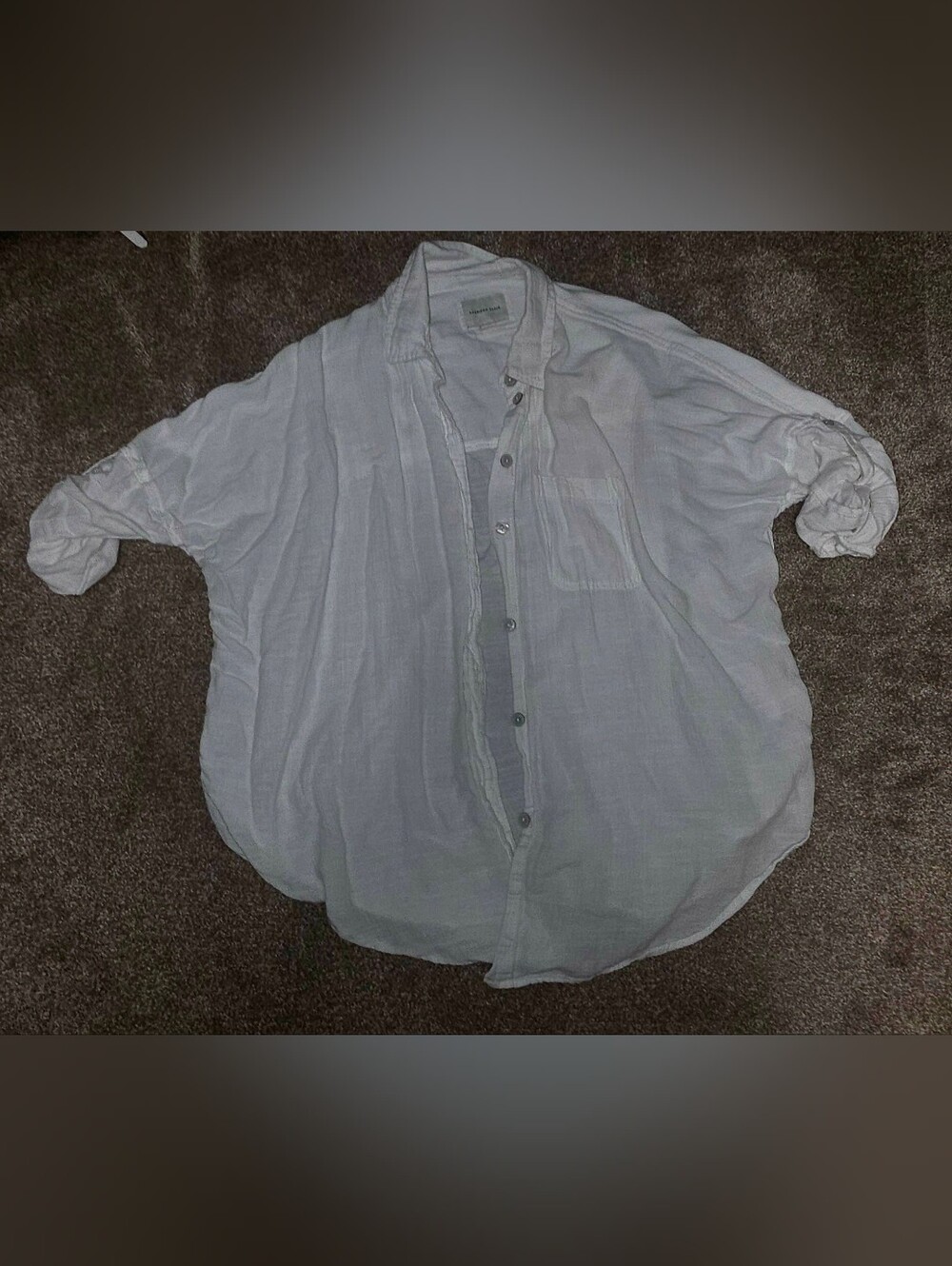 AE White Women's Button-Up Casual Shirt